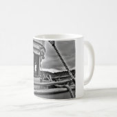 Mug Prévision de bateau de pêche b-w (Devant droit)
