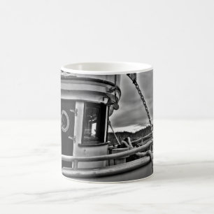 Mug Prévision de bateau de pêche b-w