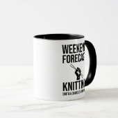 Mug Prévision de fin de semaine - Tricot (Devant droit)