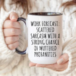 Mug Prévision du travail Fuuny Scattered Sarcasm, coll<br><div class="desc">PRÉVISIONS DE TRAVAIL : SARCASME ÉPARPILLÉ AVEC UNE FORTE CHANCE DE PROFANITÉS MUTÉES - Drôle cadeau de collègue, pas de crise autorisée, Drôle bestie cadeau, café de bureau, collègue de Noël, Drôle de patron, cadeau de garçon, drôle courriel - Drôle, Humour, bureau, travail, collègue, patron, cadeau de Noël, rude, assy,...</div>