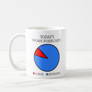 Mug Prévisions de travail d'aujourd'hui humour sarcast