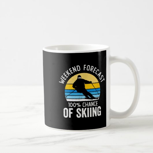 Mug Prévisions de week-end 100% de chances de ski Vint (Droite)