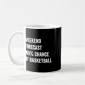 Mug Prévisions de week-end amateur de basket drôle (Gauche)