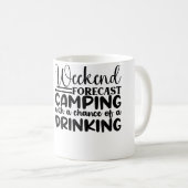Mug Prévisions de week-end Camping avec une chance de (Devant droit)