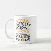 Mug Prévisions de week-end de camping drôle 100% de ch (Gauche)