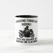 Mug Prévisions de week-end en moto... drôle de moto (Centre)