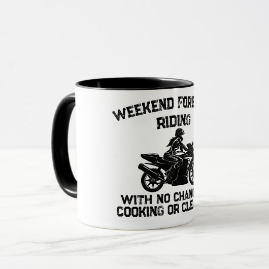 Mug Prévisions de week-end en moto... drôle de moto (Devant gauche)