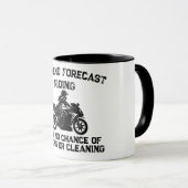 Mug Prévisions de week-end en moto... drôle de moto (Devant droit)