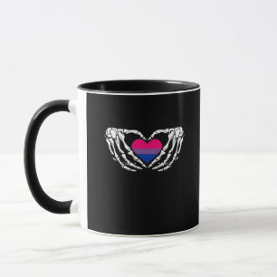 Mug Pride Bisexuelle Squelette Halloween Bi Goth Coeur