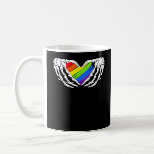 Mug Pride - Pride Skeleton mains avec coeur 2 Classic (Gauche)