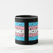 Mug PRIDE Trans droits mot art drapeau LGBT offre cade (Centre)
