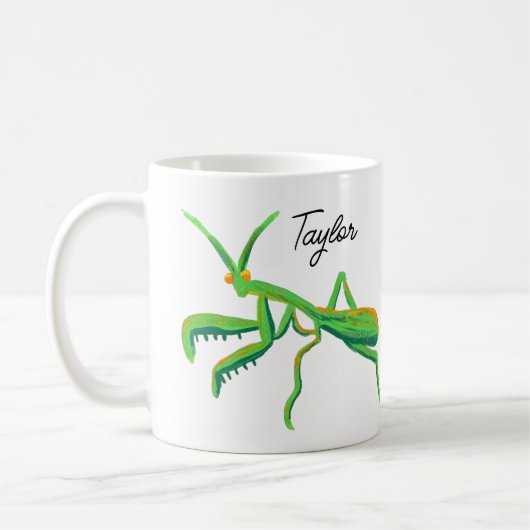 Mug Prier Mantis en vert vif Personnalisé (Gauche)