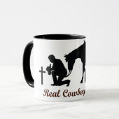 Mug Prière aux vrais cowboys (Devant gauche)