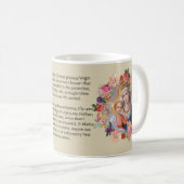 Mug Prière bénie de Memorare de roses de Vierge Marie (Devant droit)