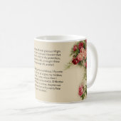 Mug Prière bénie de Memorare de roses de Vierge Marie (Devant droit)