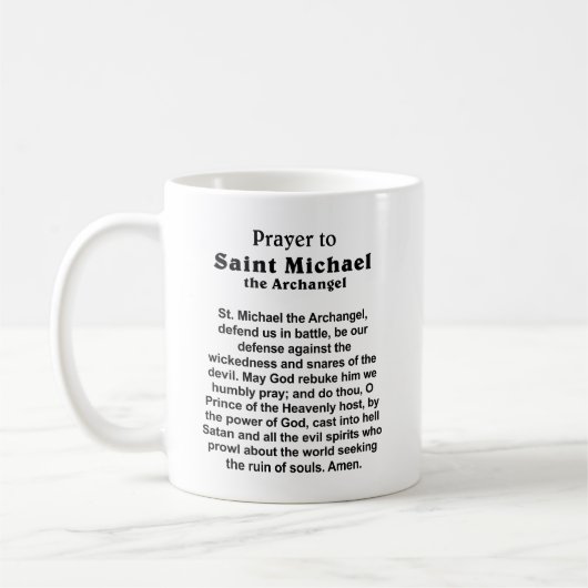 Mug Prière catholique pour la protection et le courage (Gauche)
