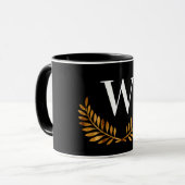 Mug Prière de couronnes d'or noir (Devant gauche)
