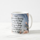 Mug Prière de sérénité avec fleurs et cadre (Devant droit)