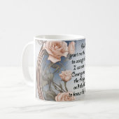 Mug Prière de sérénité avec fleurs et cadre (Devant gauche)