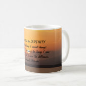 Mug Prière de sérénité Coucher de soleil (Devant droit)