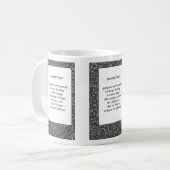 Mug Prière de sérénité Design floral noir (Devant gauche)