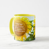 Mug Prière de sérénité Fleur de tournesol jaune Floral (Devant gauche)