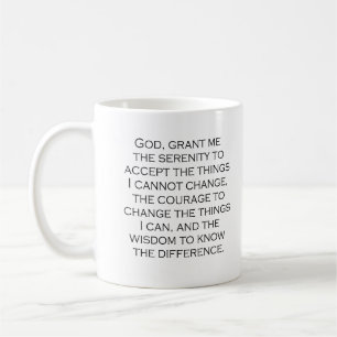 Mug Prière de sérénité, police Copperplate Gothic Ligh