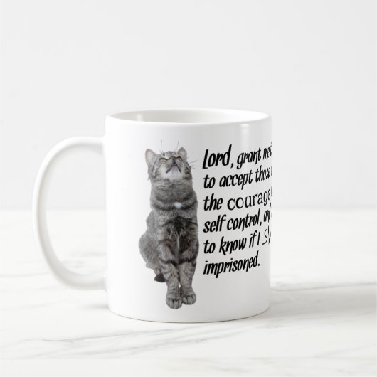 Mug Prière drôle de sérénité avec des chats (Gauche)