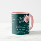 Mug Prière du matin rose et Turquoise (Devant droit)