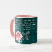Mug Prière du matin rose et Turquoise (Devant gauche)
