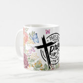 Mug Prière florale dessus, par-dessus, à travers (Devant gauche)