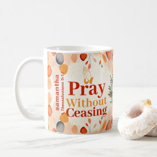 Mug Prière personnalisée sans cesser Boho Christian