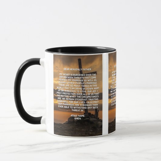 Mug Prière Pour La Protection Du Mariage Deux Tons (Gauche)