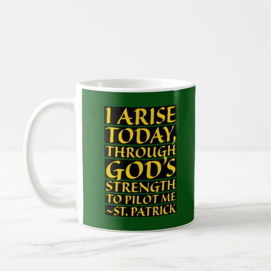 Mug Prière religieuse St Patrick Vert et or (Gauche)