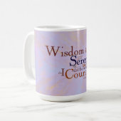 Mug Prière Wordle de sérénité sur le résumé (Devant gauche)