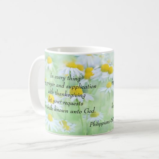 Mug Priez avec Thanksgiving - Philippiens 4:6 (Devant gauche)