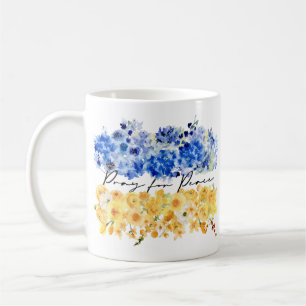Mug Priez pour la paix & Paix en Ukraine & Aquarelles.