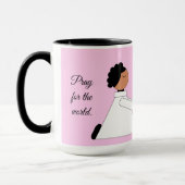 Mug Priez pour le monde : Lavande (Gauche)