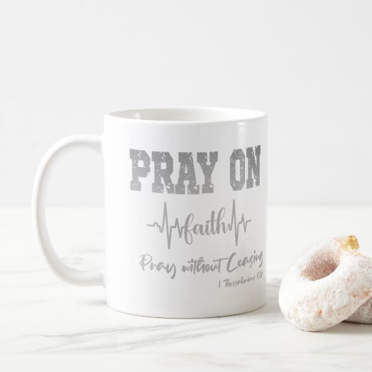 Mug Priez sur la citation avec la Bible Verse Christia (Avec donut)