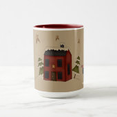 Mug Primitive Red Colonial et Snowman (Centre)