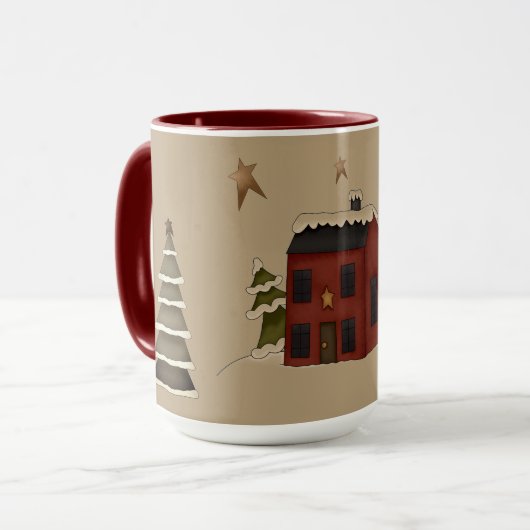 Mug Primitive Red Colonial et Snowman (Devant gauche)