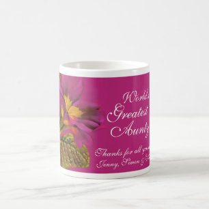 Mug Primula floral art "La plus grande tante du mo