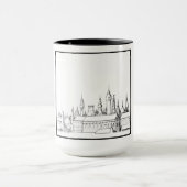 Mug Princess Castle noir et blanc #2 Ringer 15oz (Centre)
