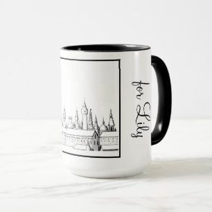 Mug Princess Castle noir et blanc #2 Ringer 15oz