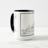 Mug Princess Castle noir et blanc #2 Ringer 15oz (Devant gauche)