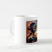Mug Princesse Alien Sombre Pose Avec Fond de Feu (Devant gauche)