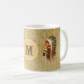 Mug Princesse amérindienne. Monogramme (Devant droit)