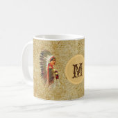 Mug Princesse amérindienne. Monogramme (Devant gauche)