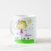 Mug Princesse blonde pourpre rose mignonne de ♥ de (Devant gauche)
