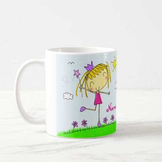 Mug Princesse blonde pourpre rose mignonne de ♥ de (Gauche)